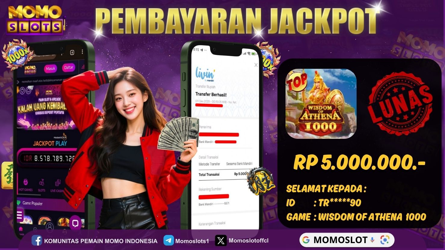 MOMOSLOTS JACKPOT SLOT WISDOM OF ATHENA  1000